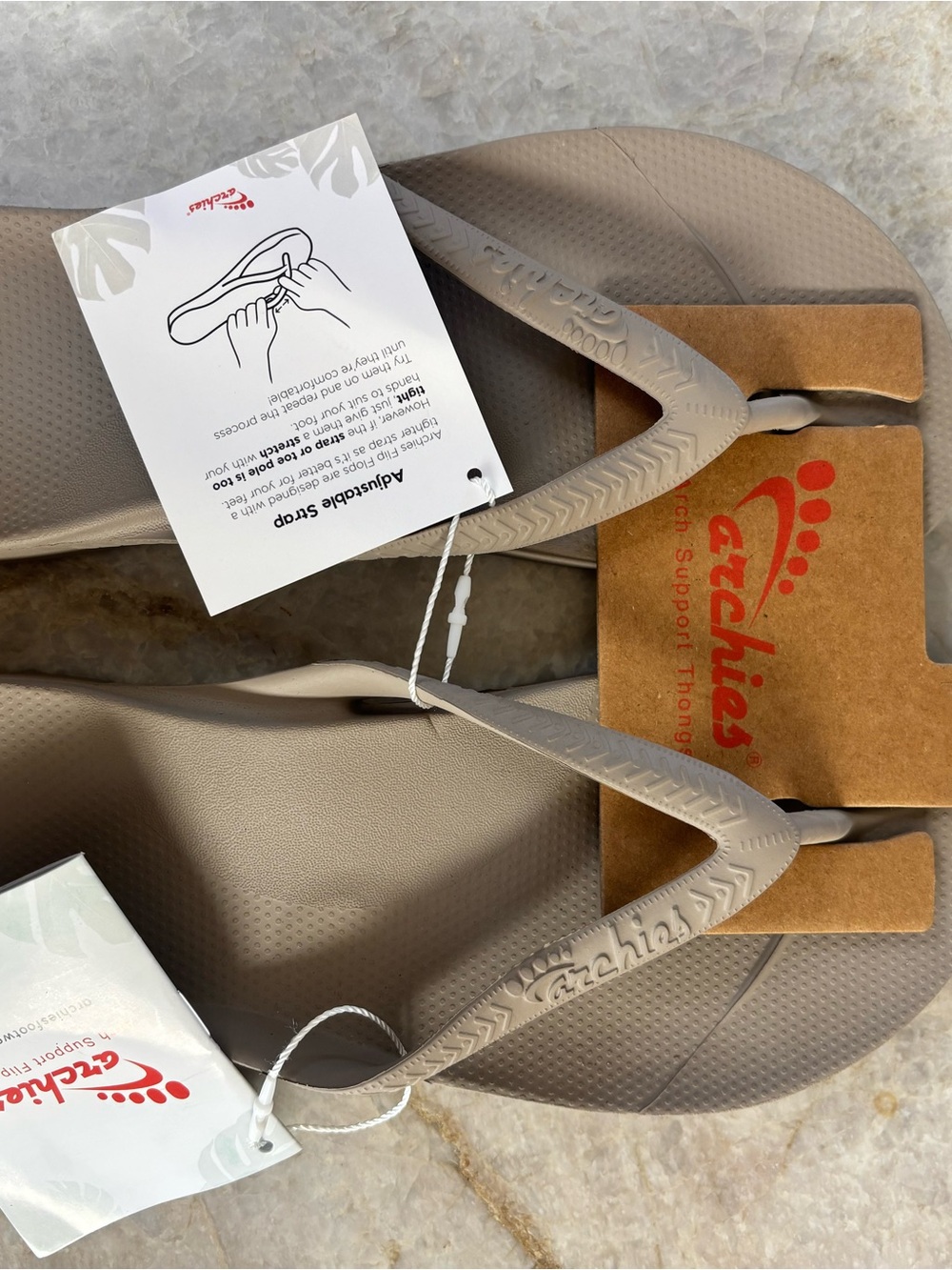 Archies Women’s Adjustable Strap Flip Flop Sandal - Taupe